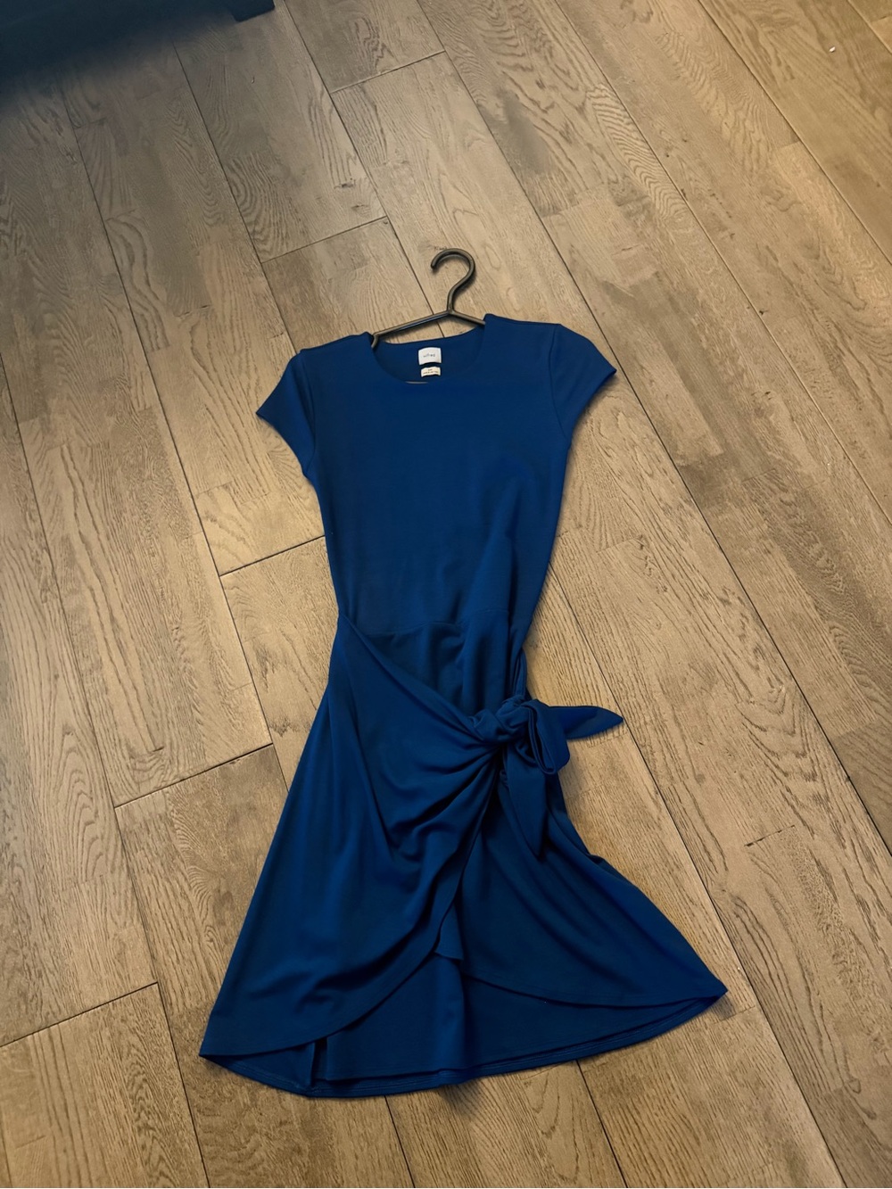 Wilfred Royal Blue Cap-Sleeve Belted Mini Dress